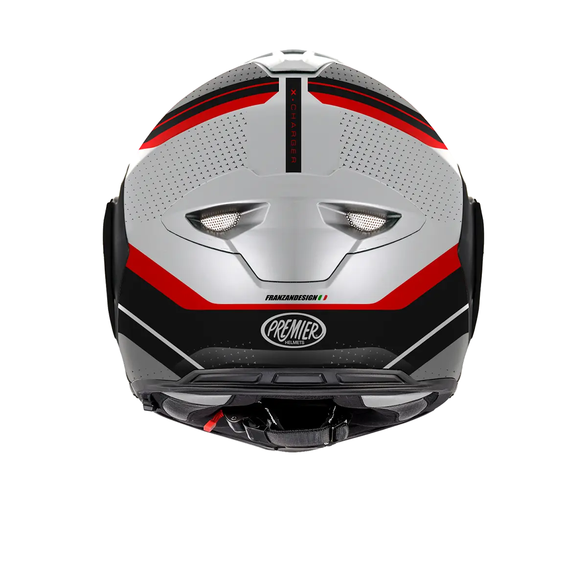 Premier Helmets X-Charger Modulhjelm Sort Grå Rød Hvid