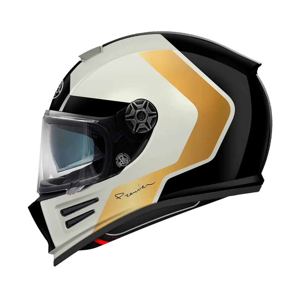 Premier Helmets Commander GP Hjelm Sort/Hvid/Guld