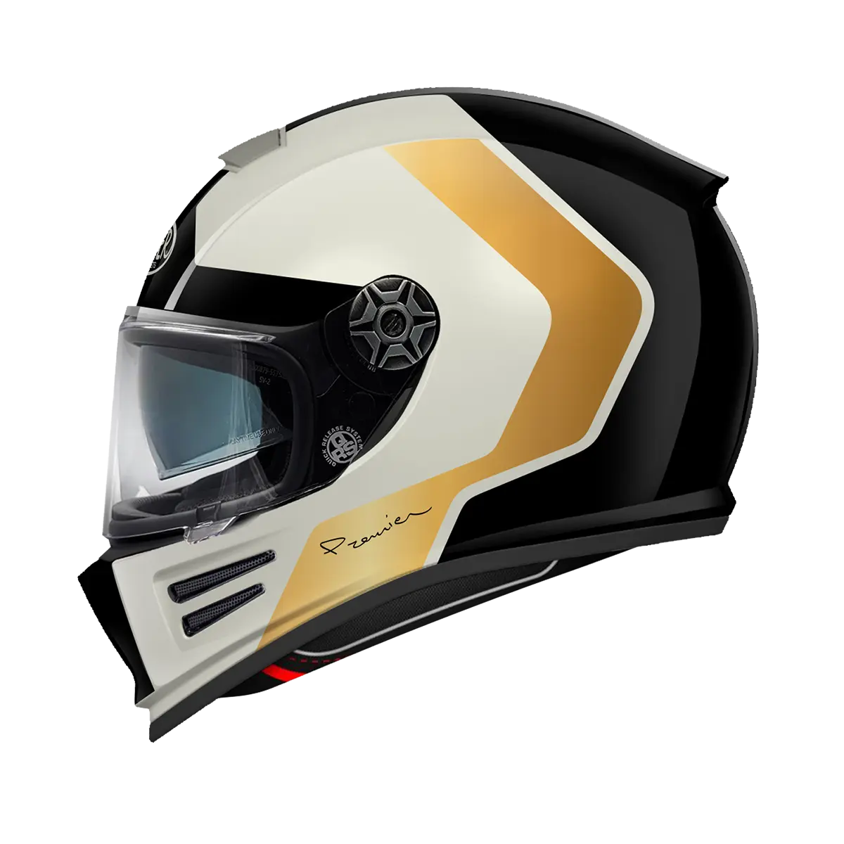 Premier Helmets Commander GP Hjelm Sort/Hvid/Guld