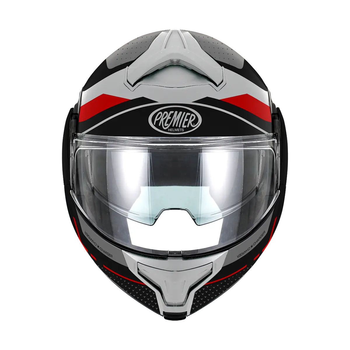 Premier Helmets X-Charger Modulhjelm Sort Grå Rød Hvid