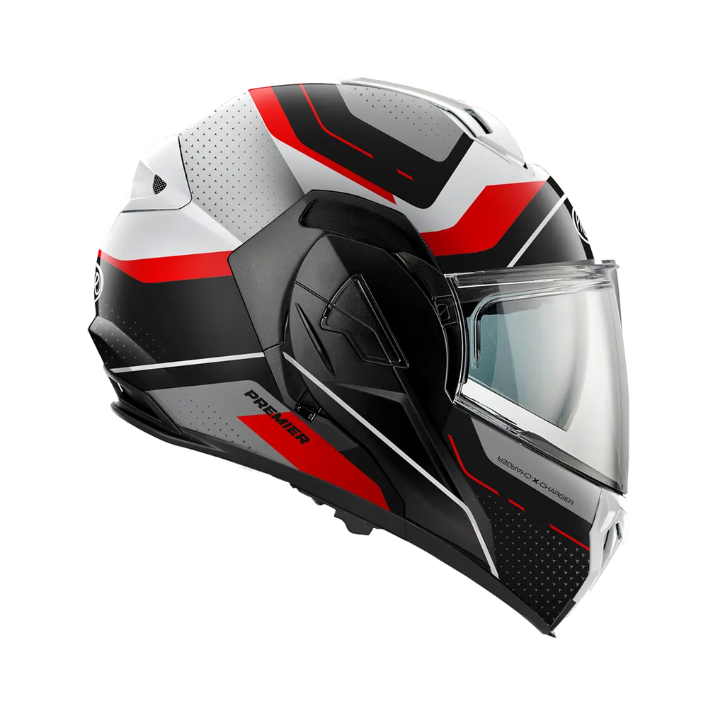 Premier Helmets X-Charger Modulhjelm Sort Grå Rød Hvid
