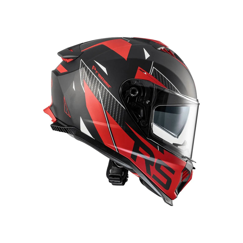 Premier Helmets Typhoon Full Face Hjelm Mat Sort Rød