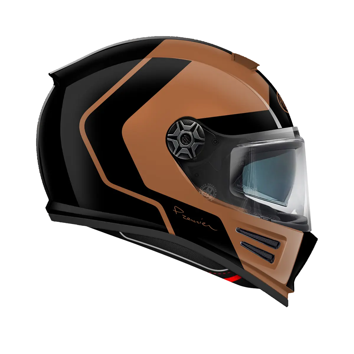 Premier Helmets Commander GP hjelm Mat Sort Brun