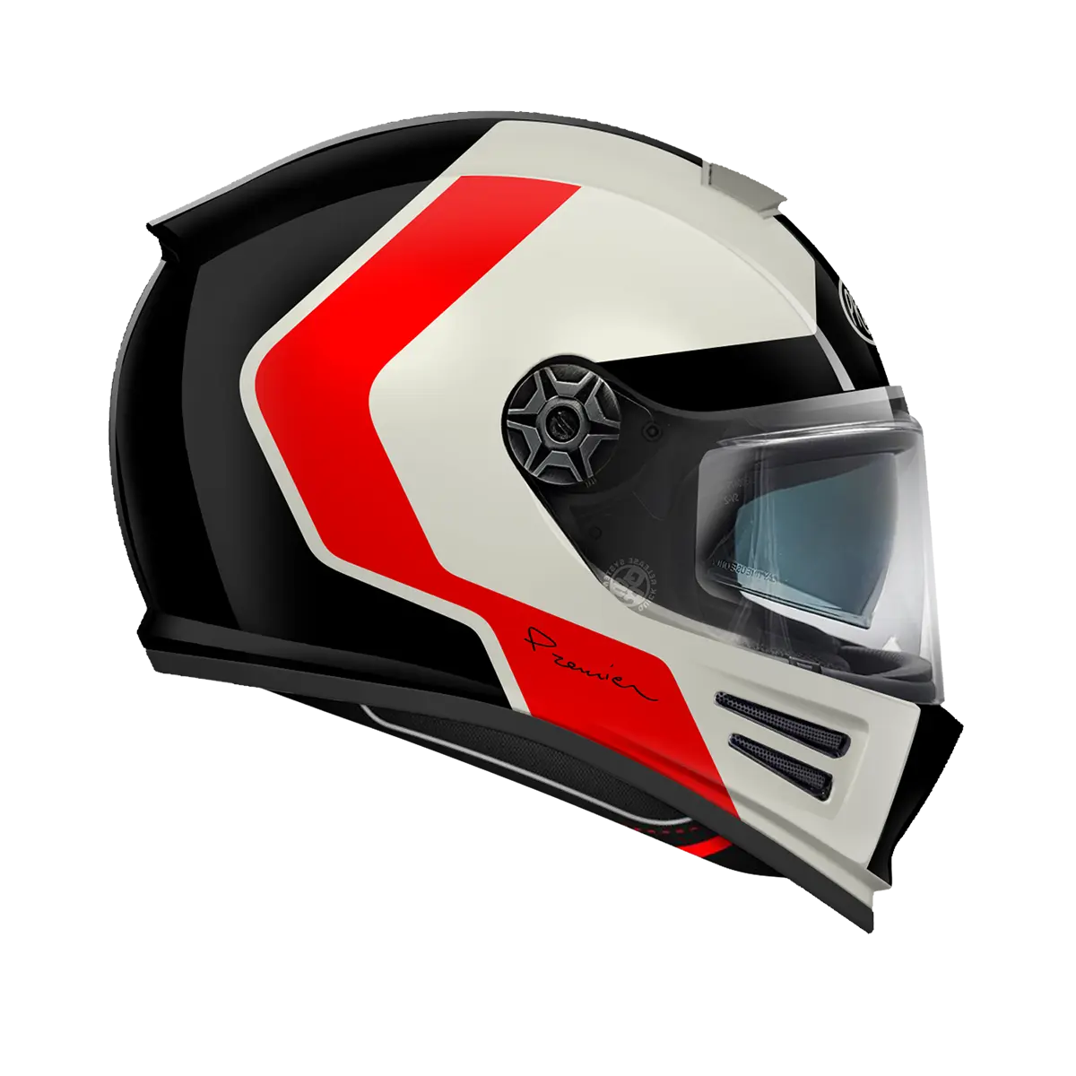Premier Helmets Commander GP Carbon Mat Hjelm Sort Rød Hvid