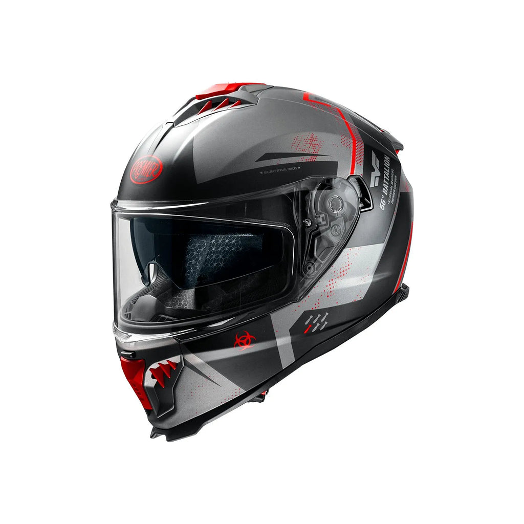 Premier Helmets Typhoon BA Hjelm Mat Sort Grå Rød