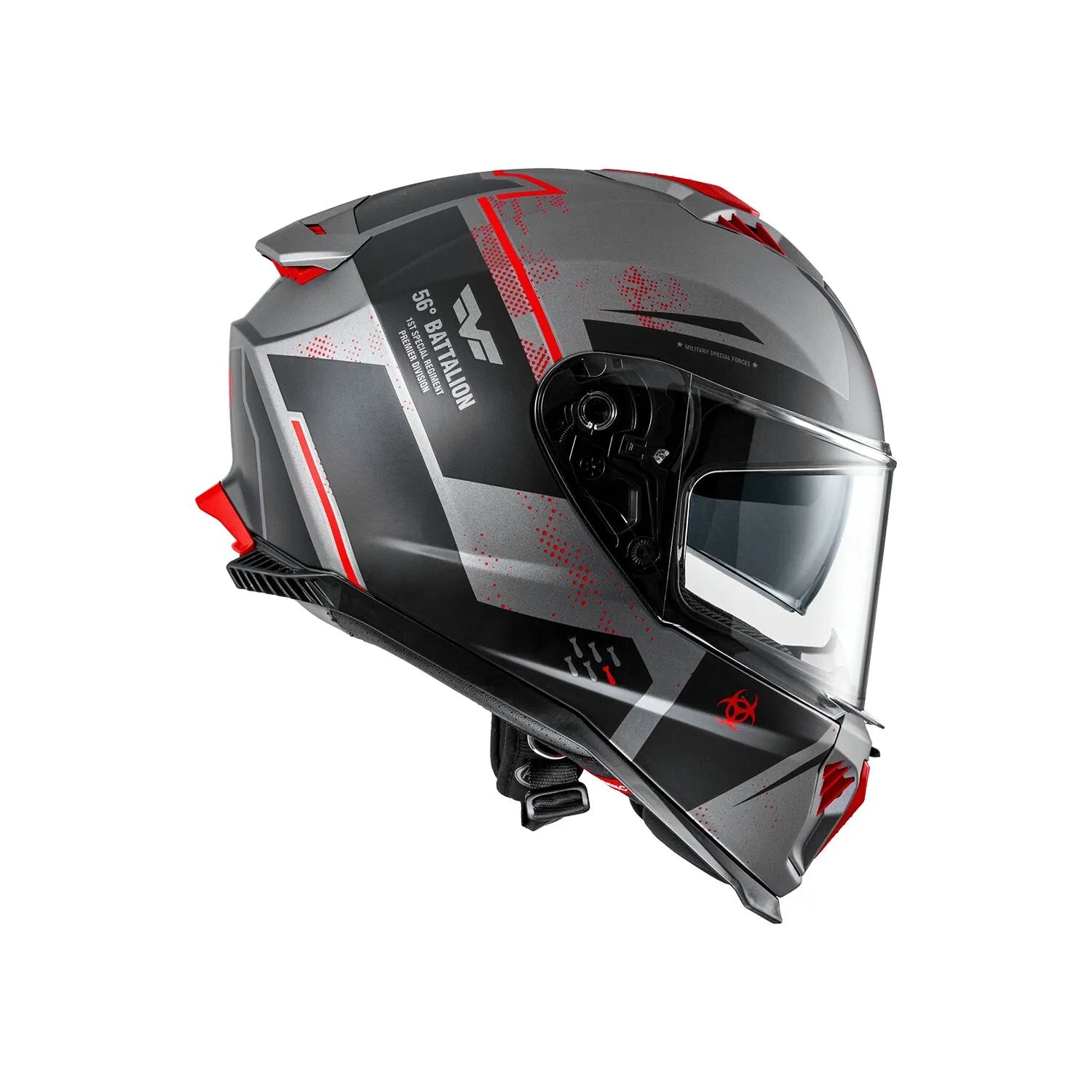 Premier Helmets Typhoon BA Hjelm Mat Sort Grå Rød