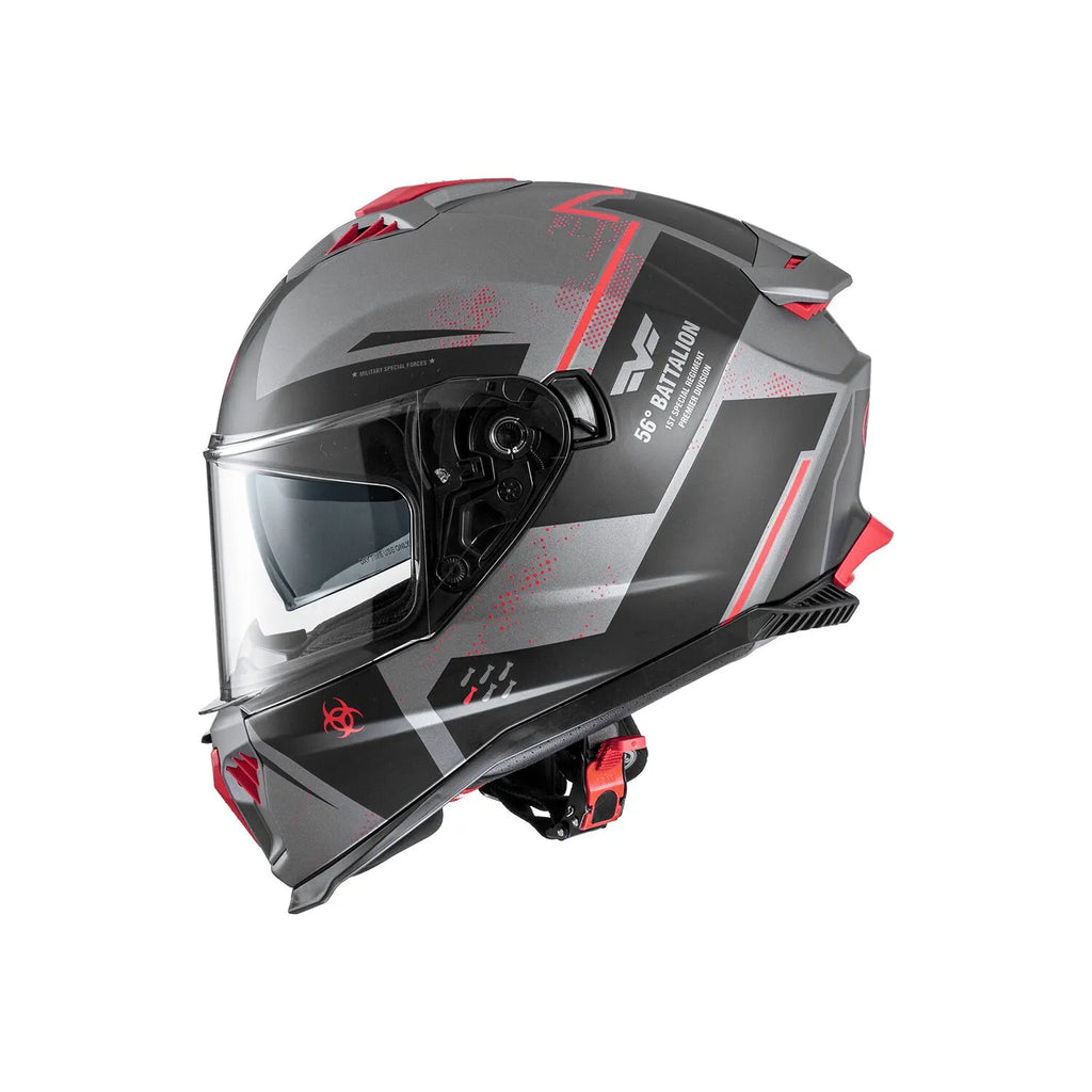 Premier Helmets Typhoon BA Hjelm Mat Sort Grå Rød