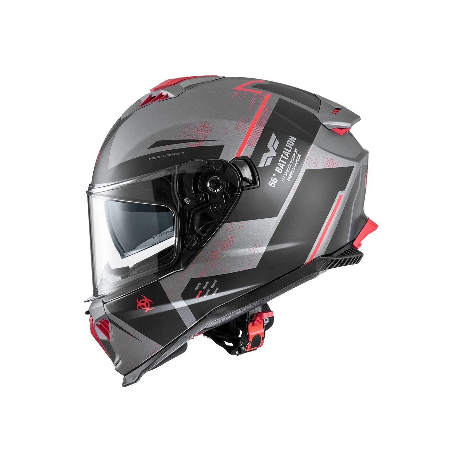 Premier Helmets Typhoon BA Hjelm Mat Sort Grå Rød