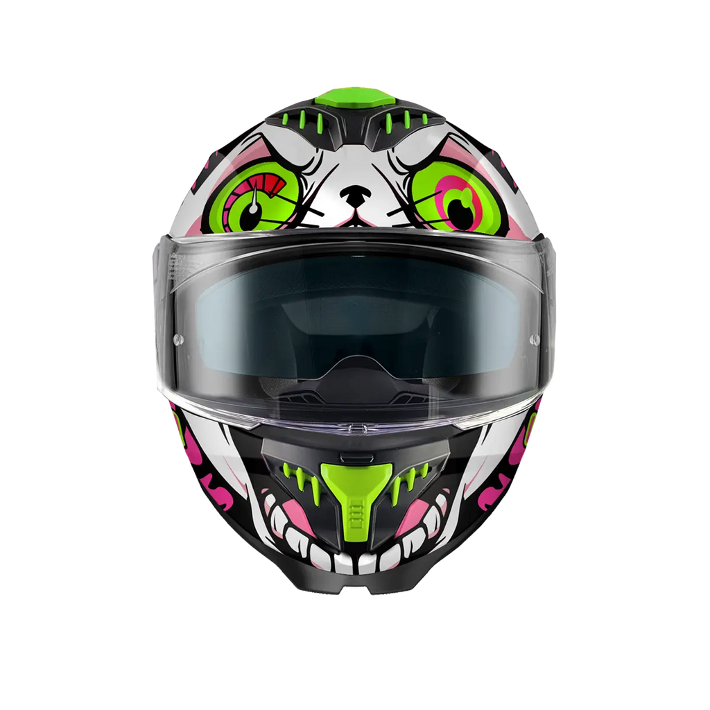Premier Helmets Typhoon BU Hjelm Hvid Grøn Pink