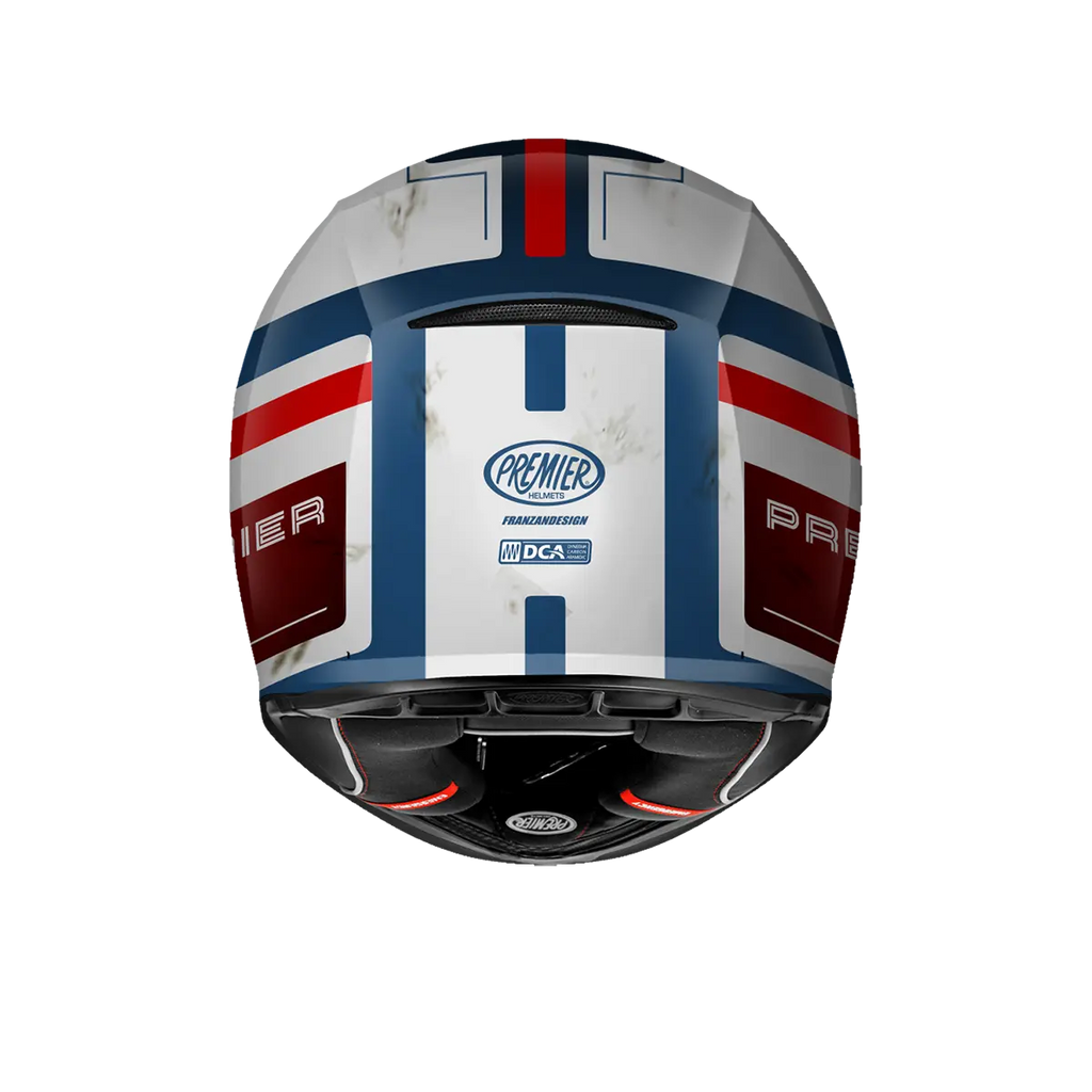 Premier Helmets Commander DA Hjelm Hvid Blå Rød