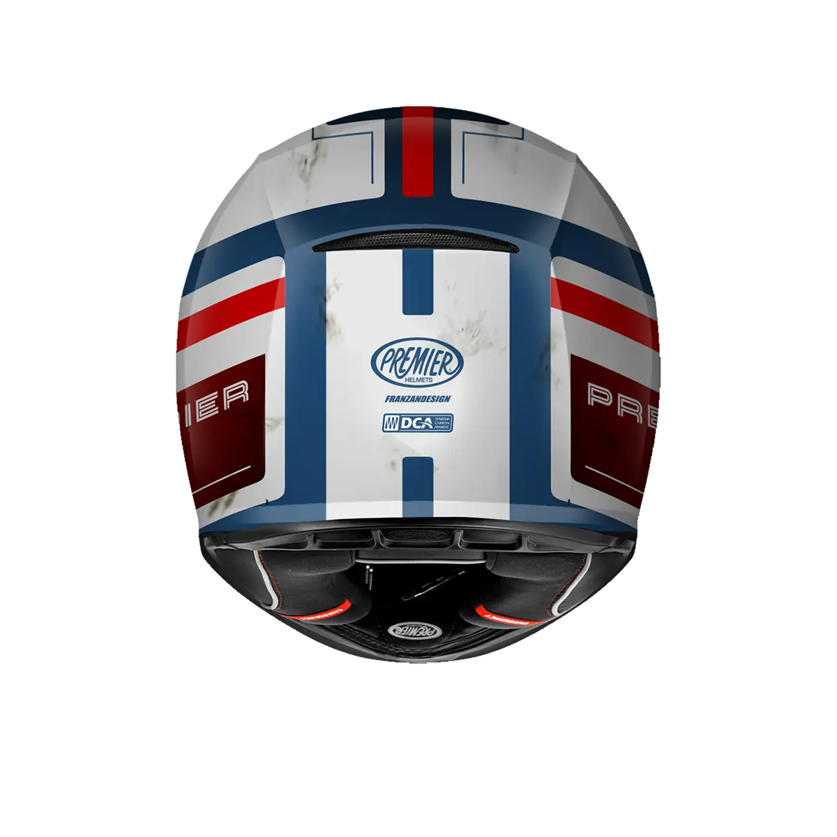 Premier Helmets Commander DA Hjelm Hvid Blå Rød