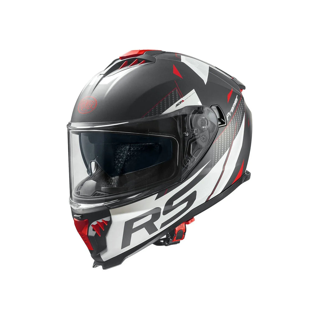 Premier Helmets Typhoon RS 2 BM Hjelm Mat Grå Hvid Rød