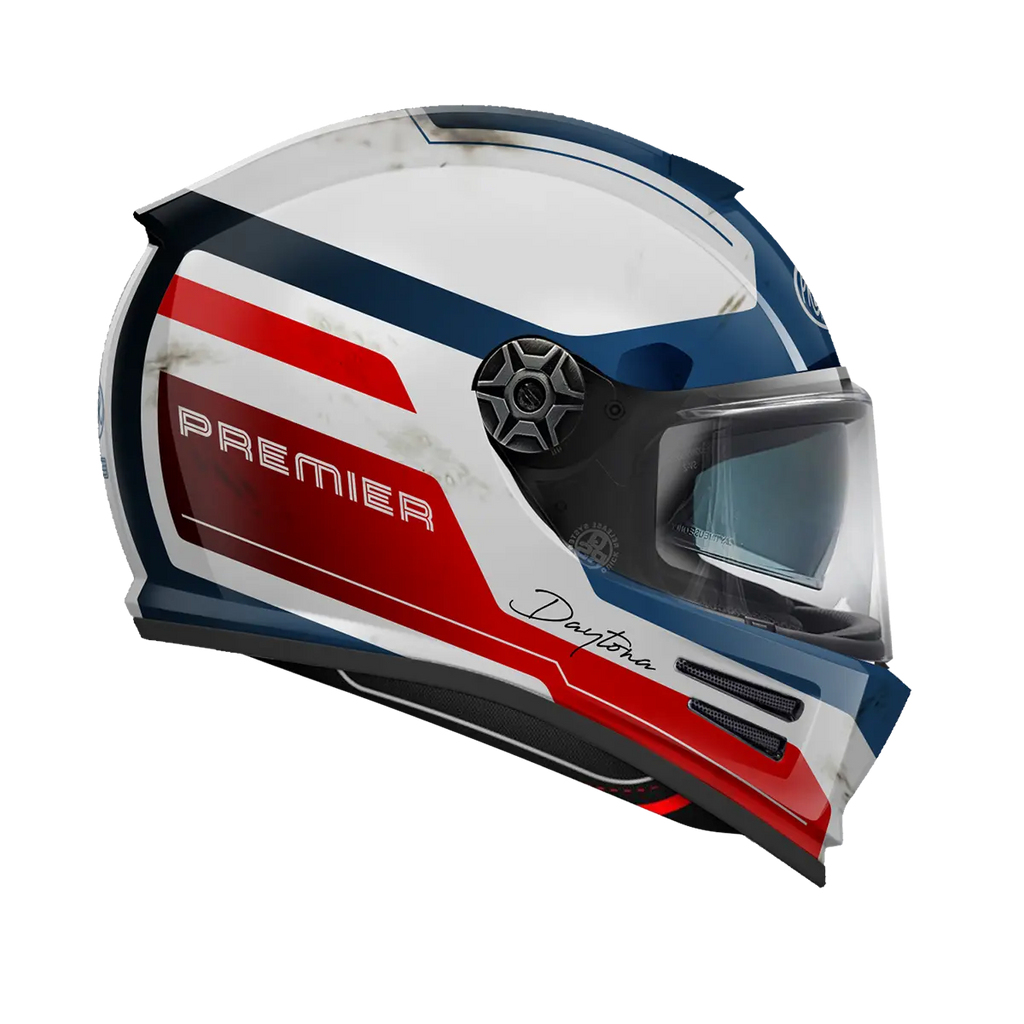 Premier Helmets Commander DA Hjelm Hvid Blå Rød