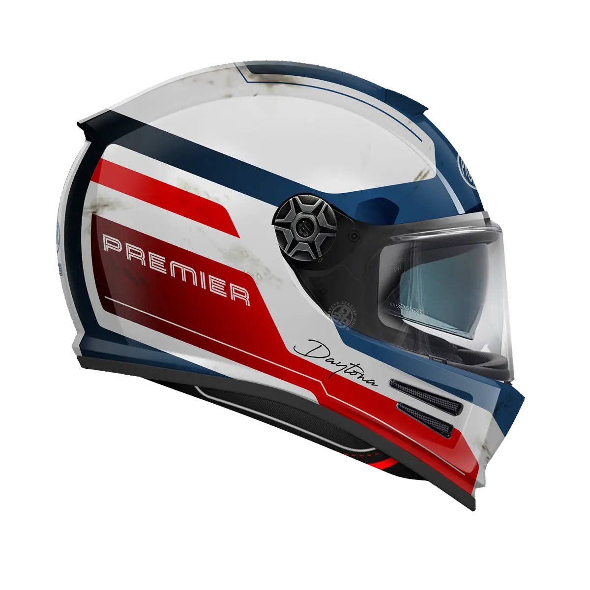 Premier Helmets Commander DA Hjelm Hvid Blå Rød