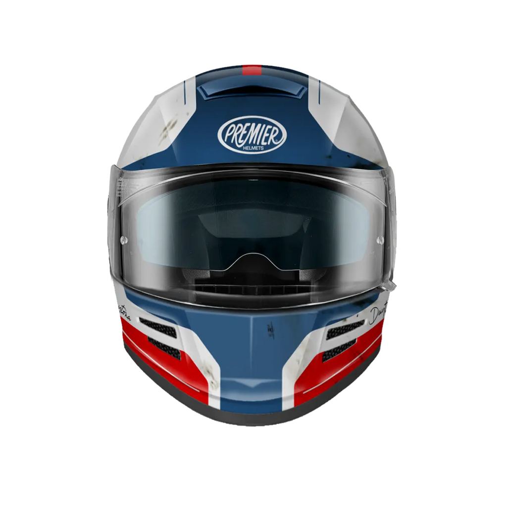 Premier Helmets Commander DA Hjelm Hvid Blå Rød