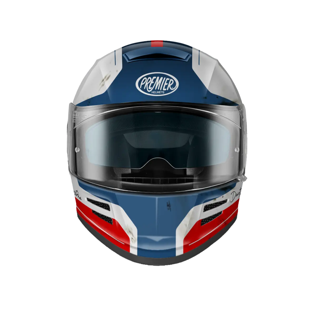 Premier Helmets Commander DA Hjelm Hvid Blå Rød