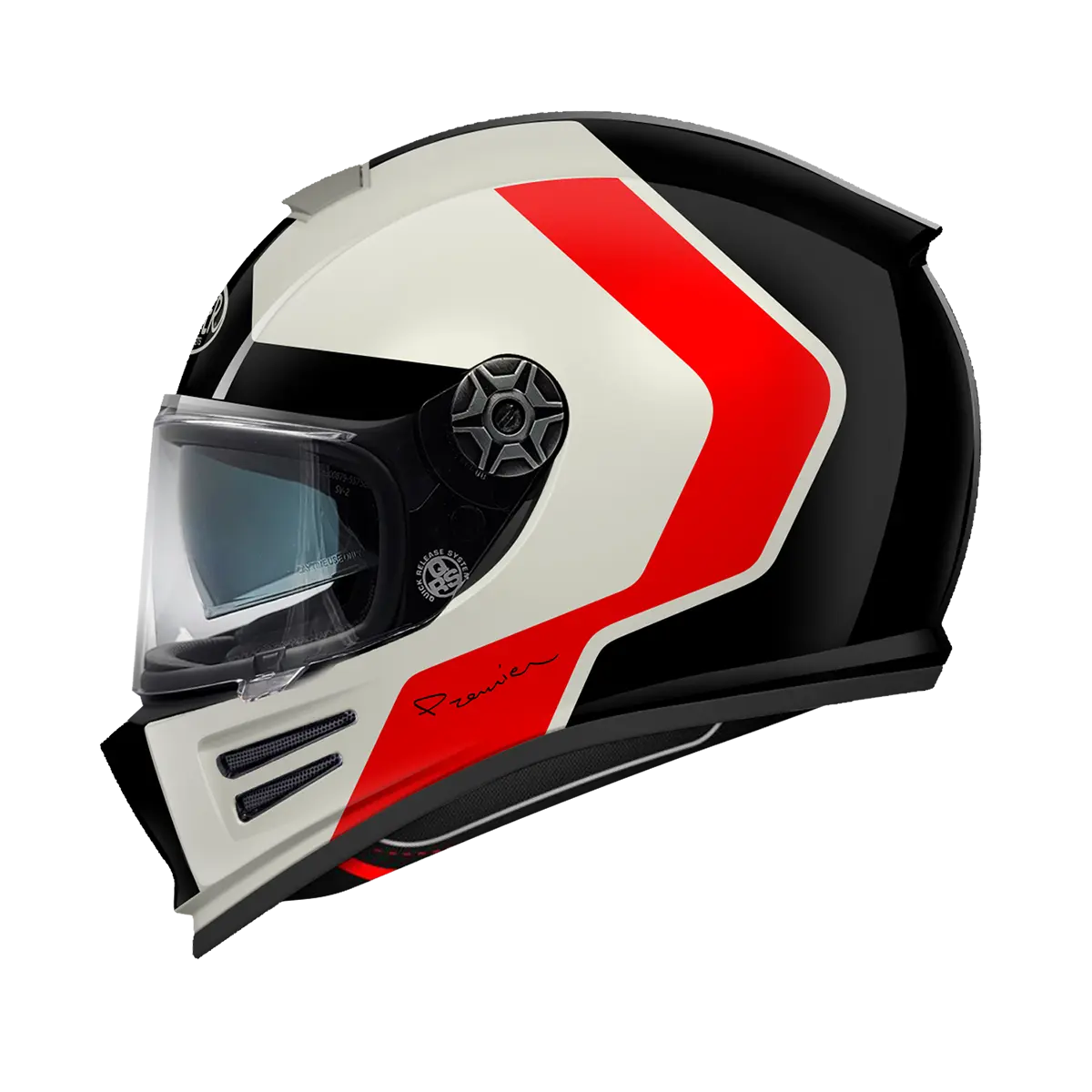 Premier Helmets Commander GP Carbon Mat Hjelm Sort Rød Hvid