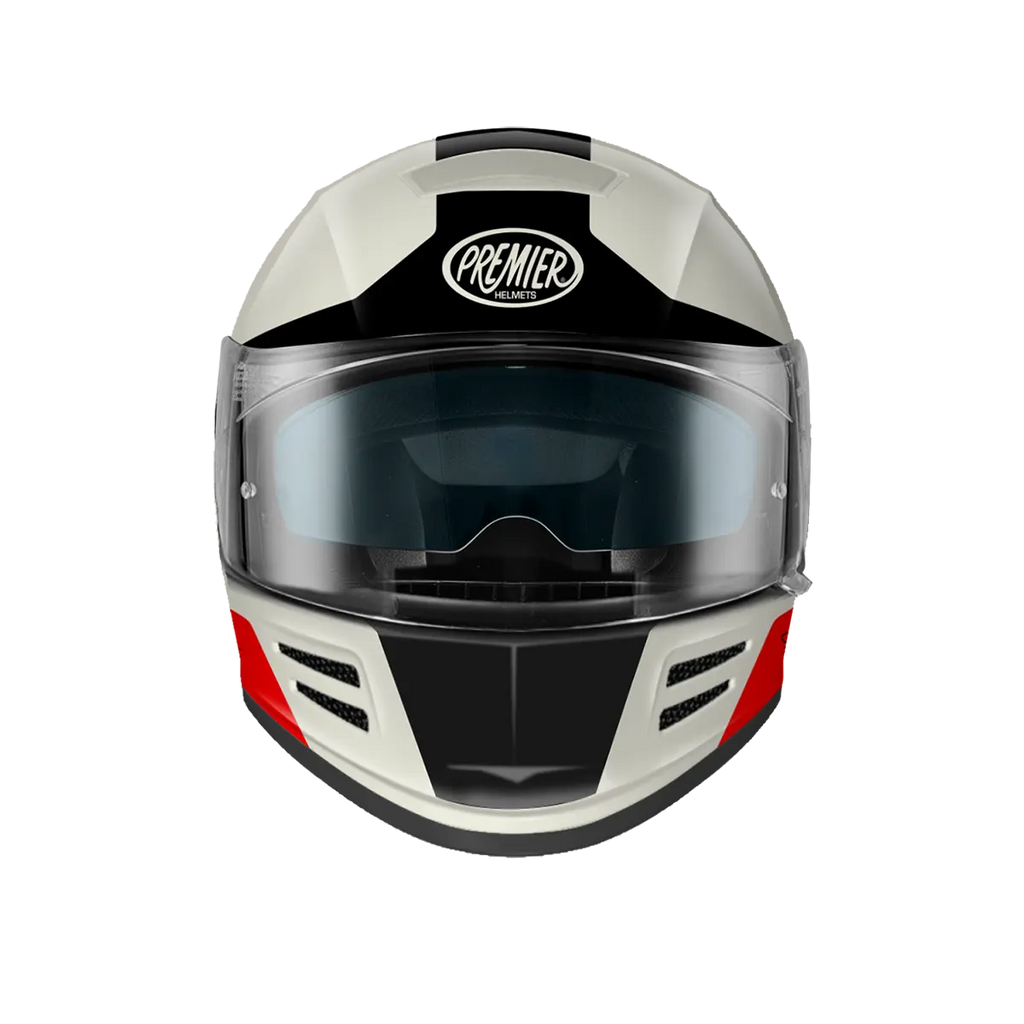 Premier Helmets Commander GP Carbon Mat Hjelm Sort Rød Hvid