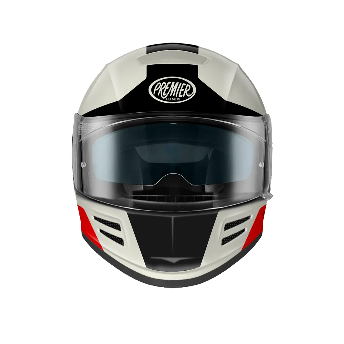 Premier Helmets Commander GP Carbon Mat Hjelm Sort Rød Hvid