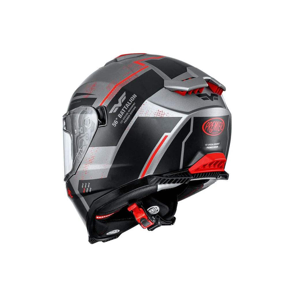 Premier Helmets Typhoon BA Hjelm Mat Sort Grå Rød