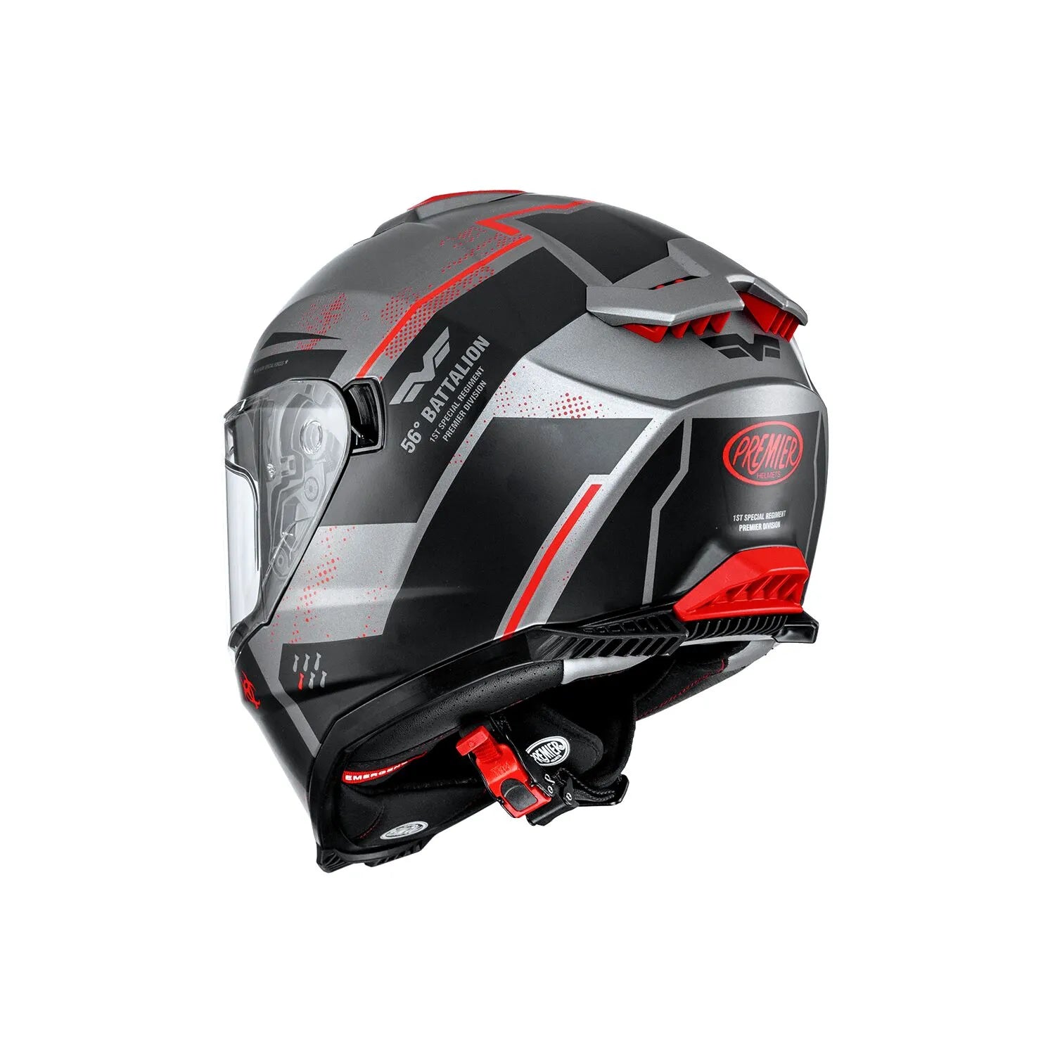 Premier Helmets Typhoon BA Hjelm Mat Sort Grå Rød