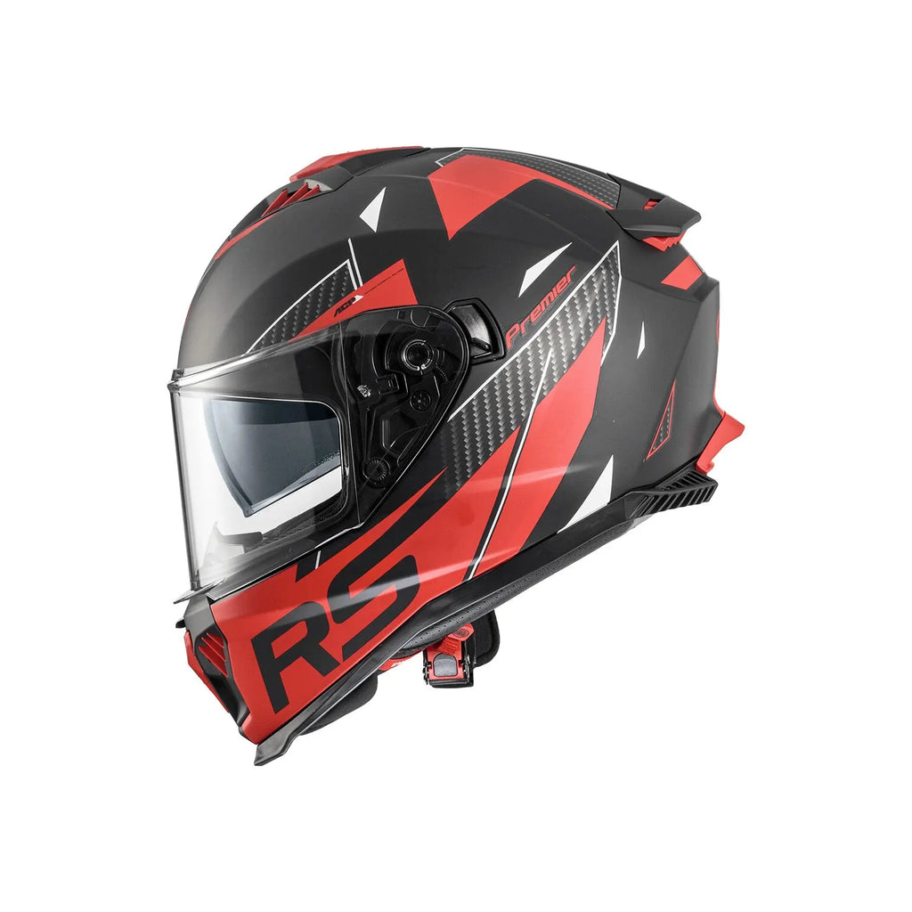 Premier Helmets Typhoon Full Face Hjelm Mat Sort Rød