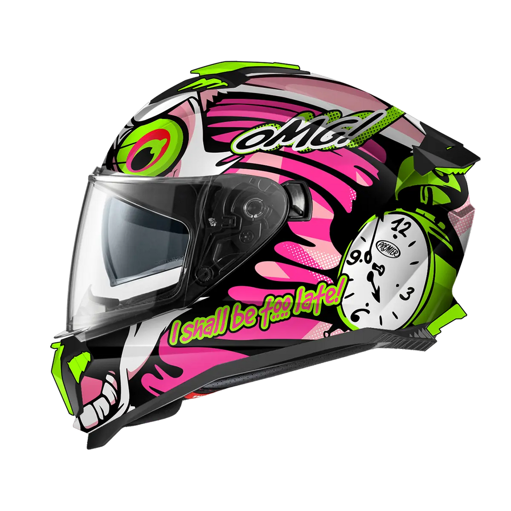 Premier Helmets Typhoon BU Hjelm Hvid Grøn Pink