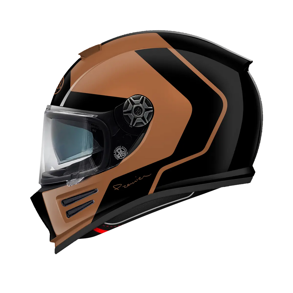 Premier Helmets Commander GP hjelm Mat Sort Brun