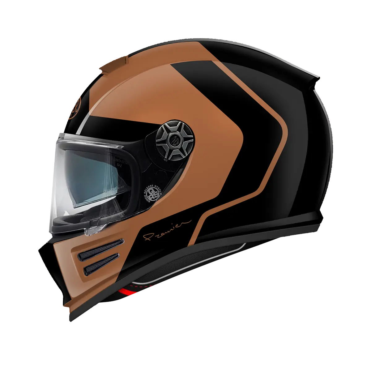 Premier Helmets Commander GP hjelm Mat Sort Brun