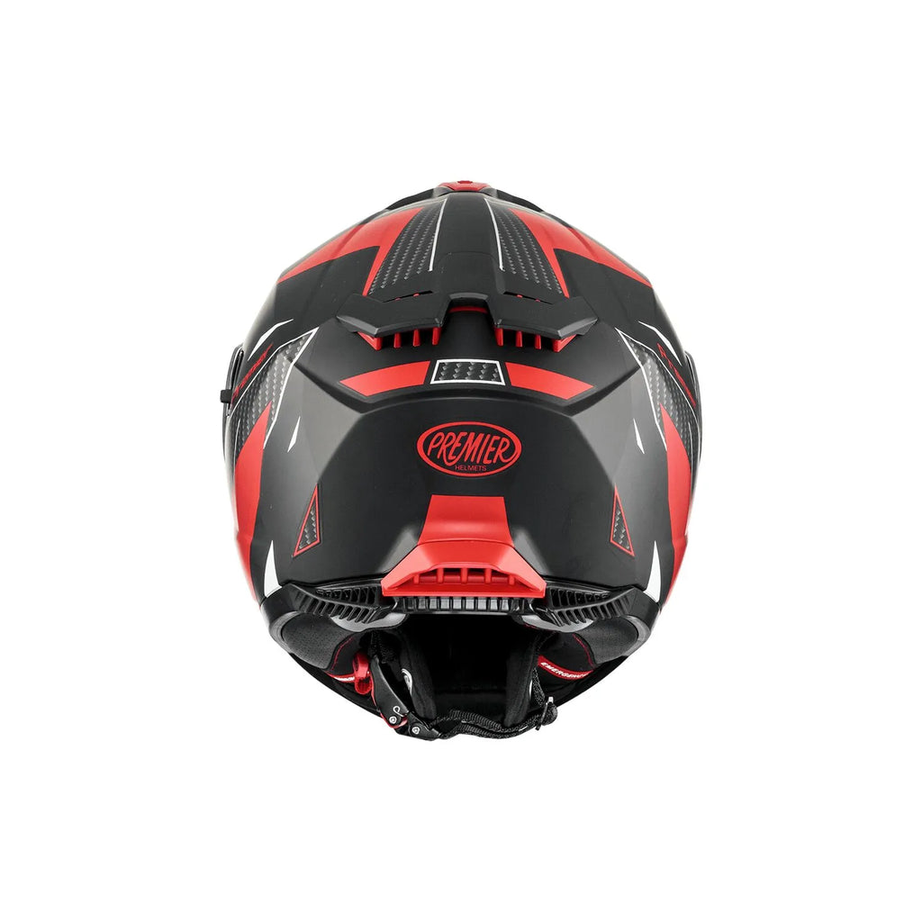 Premier Helmets Typhoon Full Face Hjelm Mat Sort Rød
