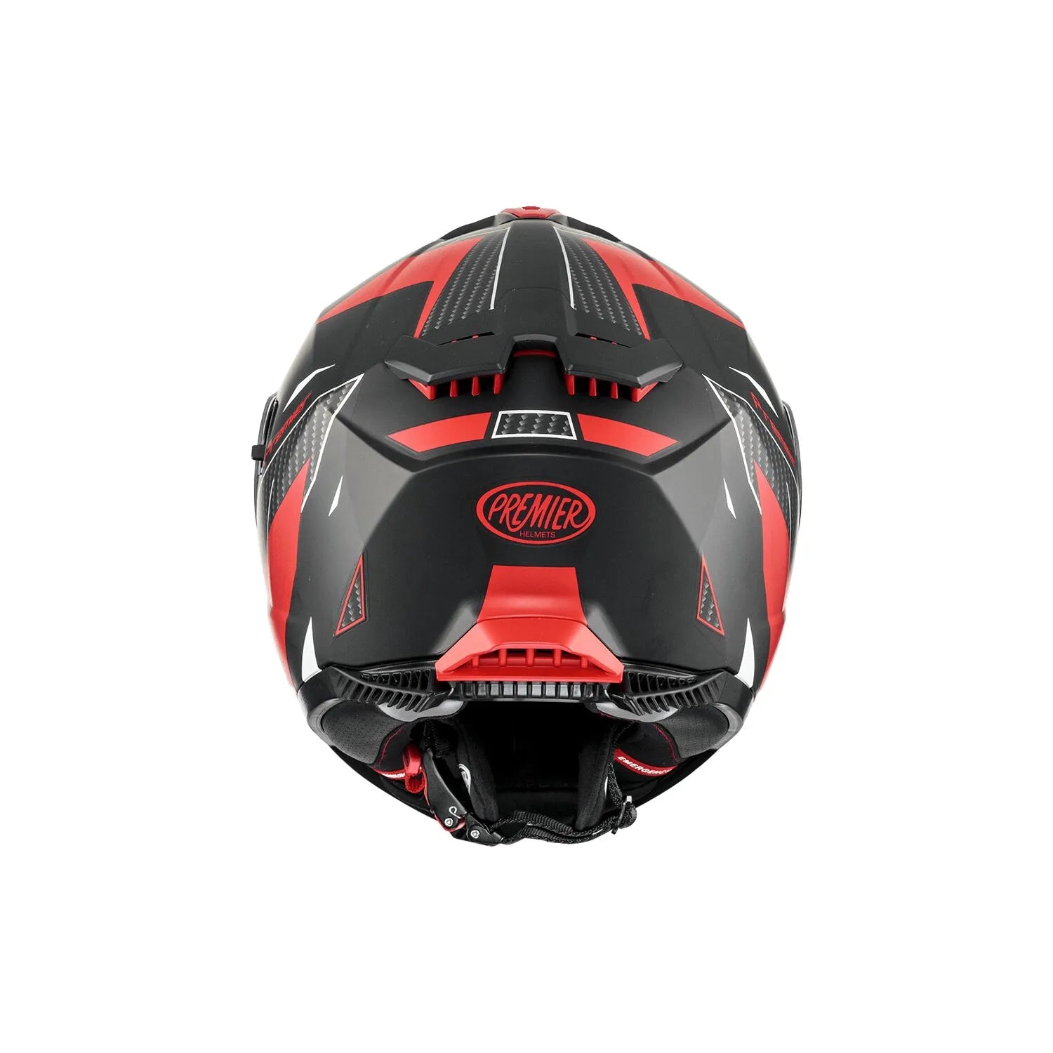 Premier Helmets Typhoon Full Face Hjelm Mat Sort Rød