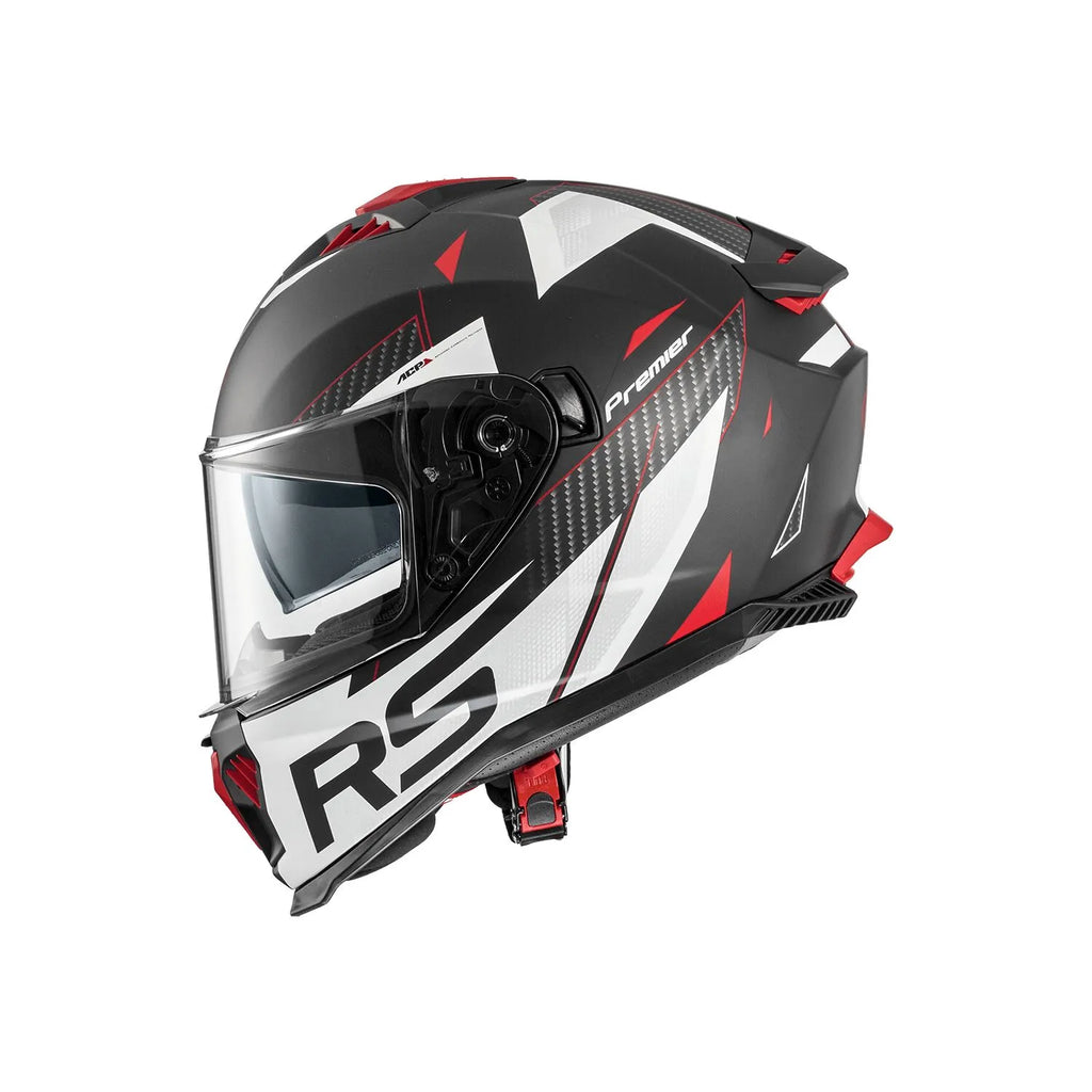 Premier Helmets Typhoon RS 2 BM Hjelm Mat Grå Hvid Rød