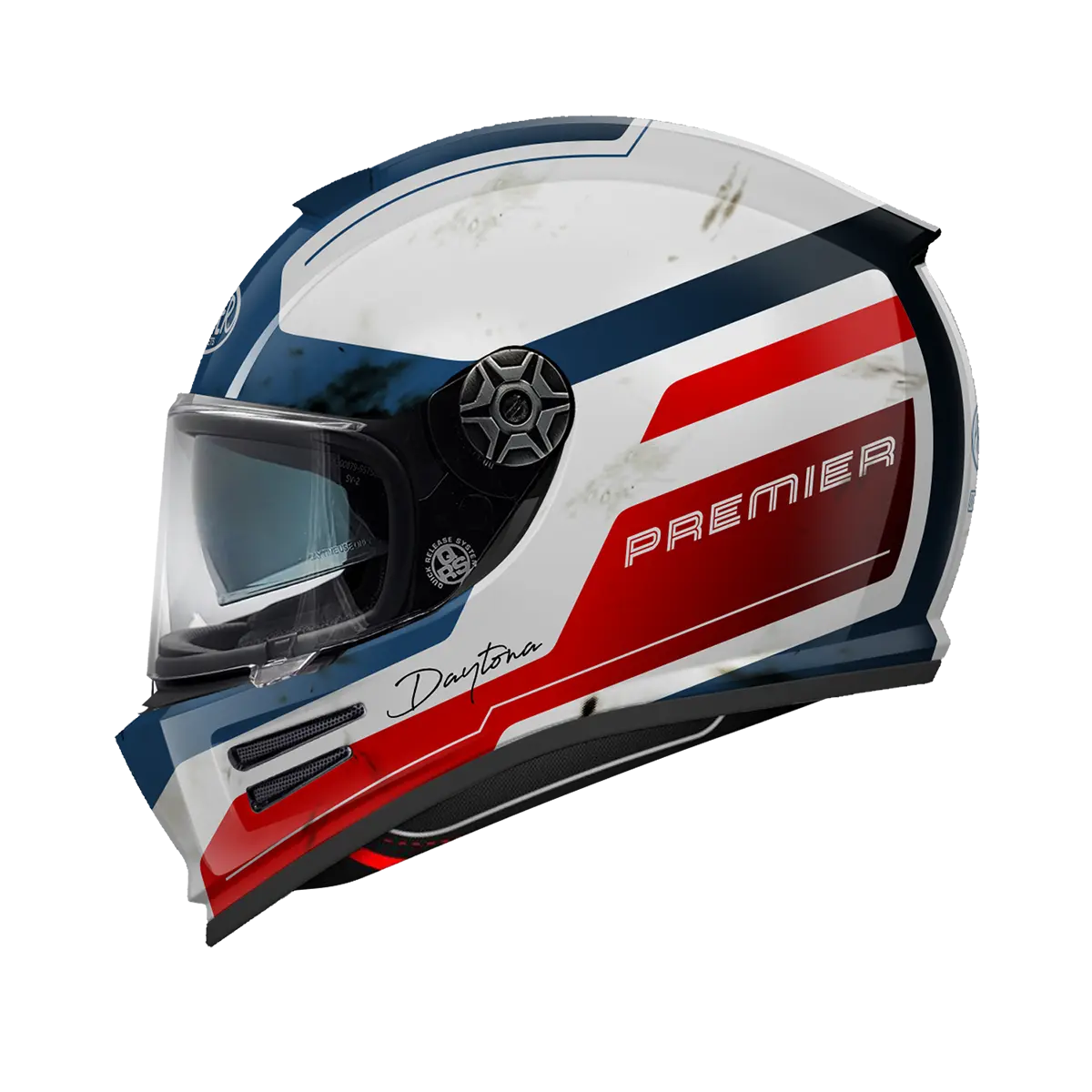 Premier Helmets Commander DA Hjelm Hvid Blå Rød