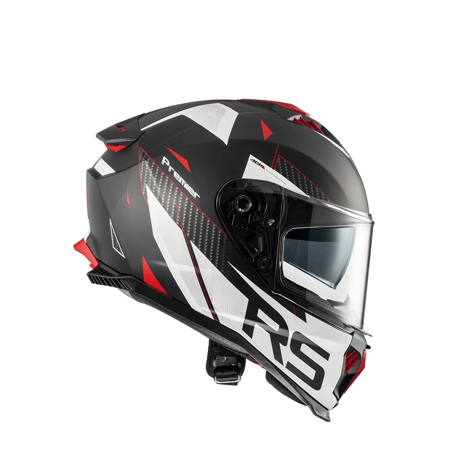 Premier Helmets Typhoon RS 2 BM Hjelm Mat Grå Hvid Rød