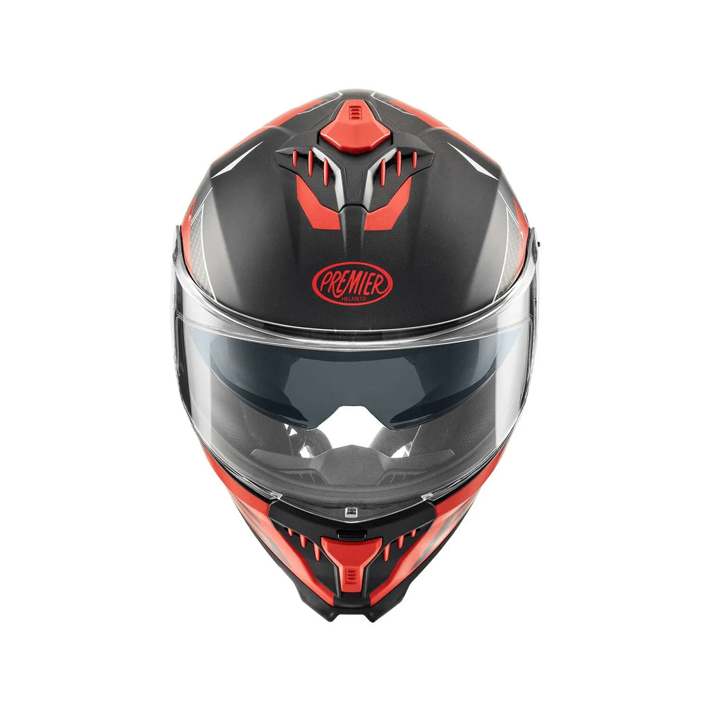Premier Helmets Typhoon Full Face Hjelm Mat Sort Rød