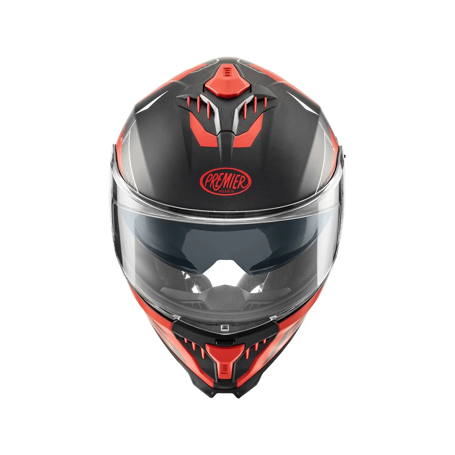 Premier Helmets Typhoon Full Face Hjelm Mat Sort Rød