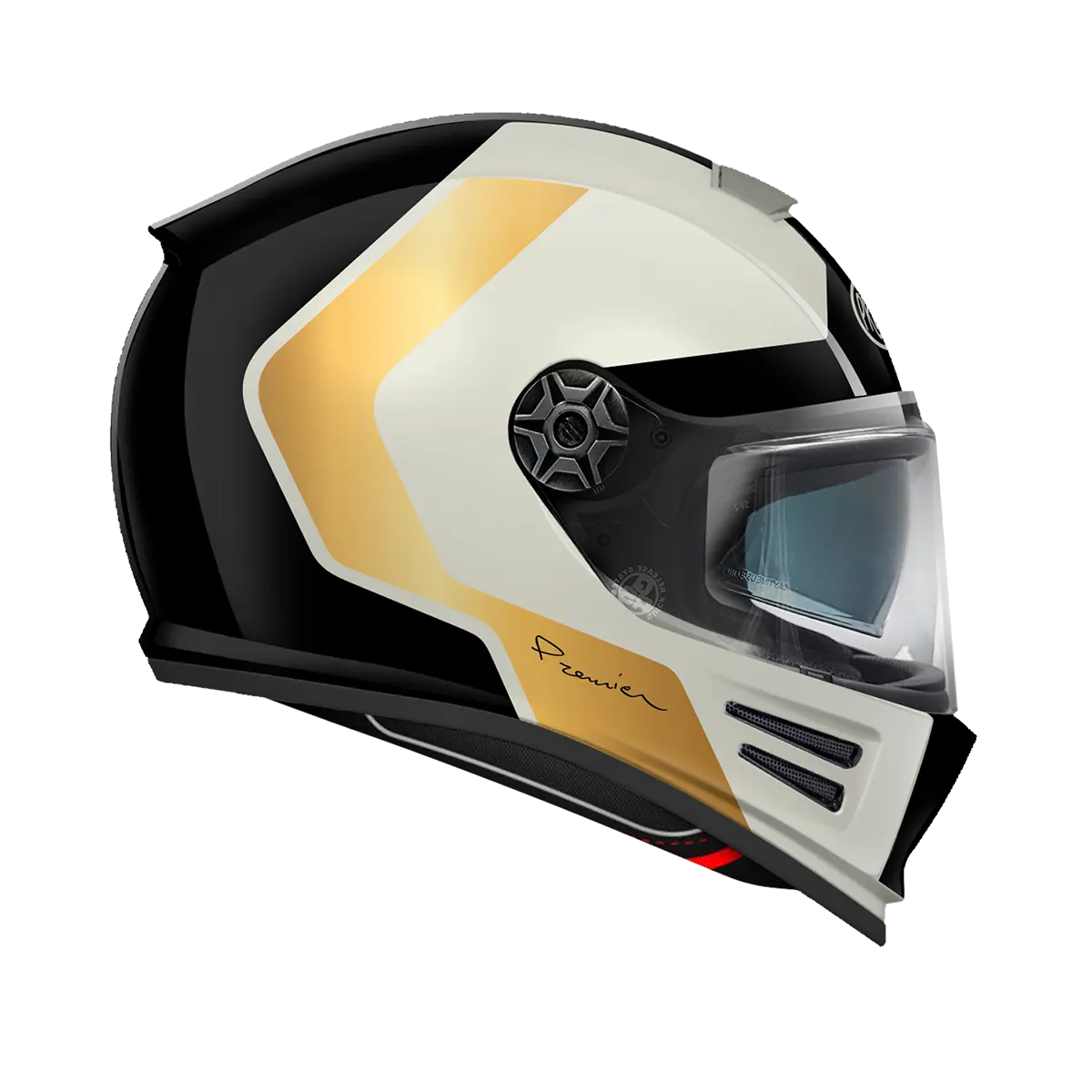 Premier Helmets Commander GP Hjelm Sort/Hvid/Guld