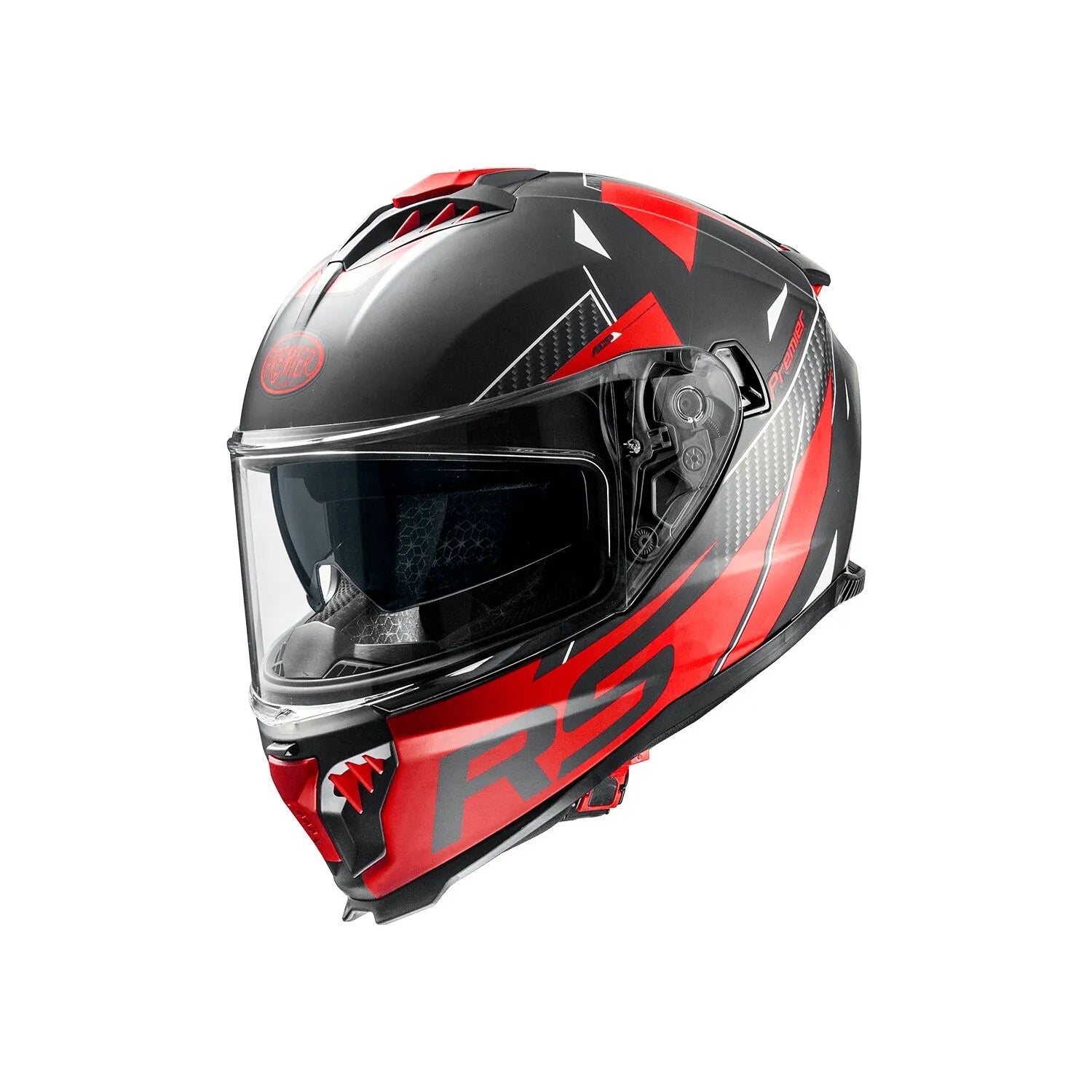 Premier Helmets Typhoon Full Face Hjelm Mat Sort Rød