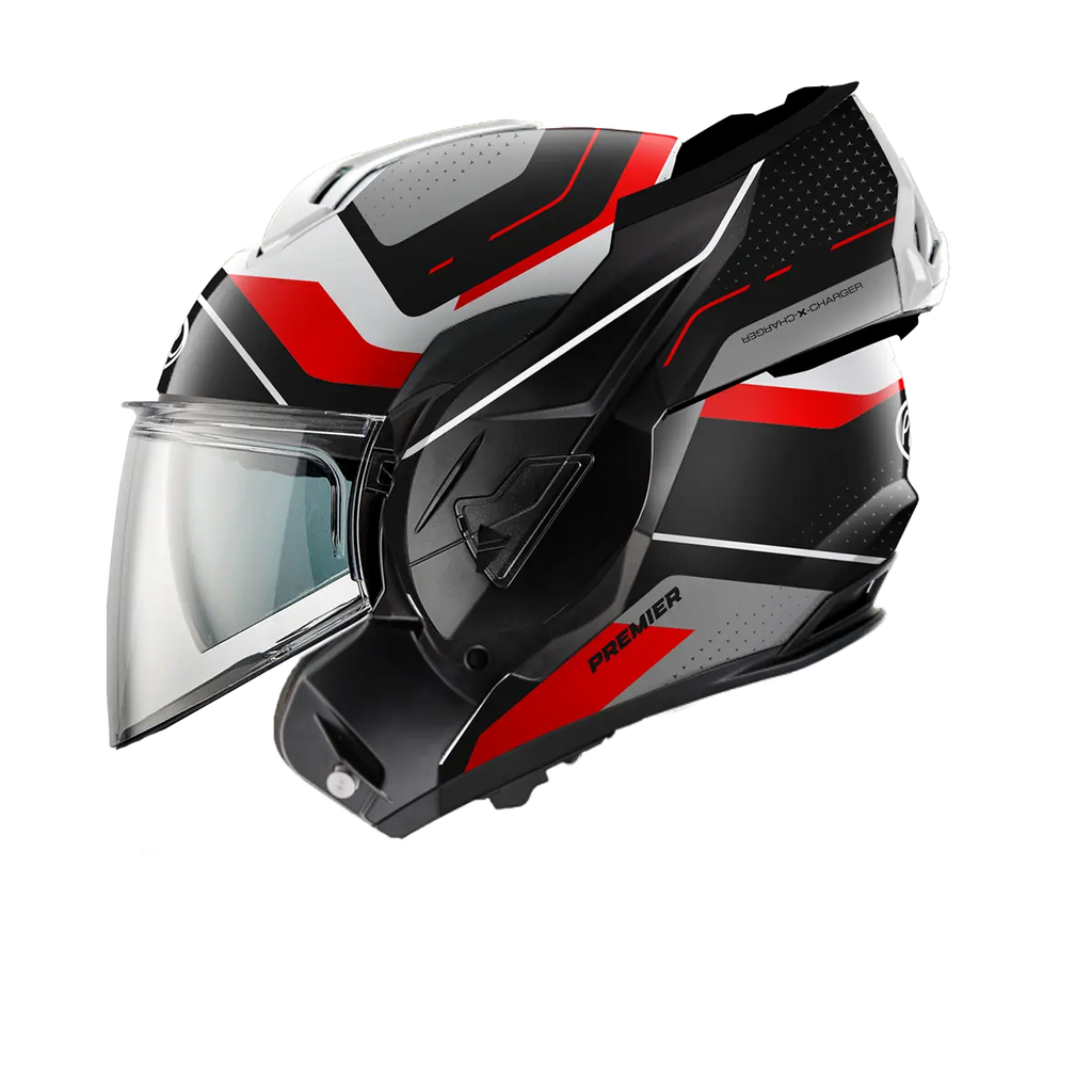 Premier Helmets X-Charger Modulhjelm Sort Grå Rød Hvid