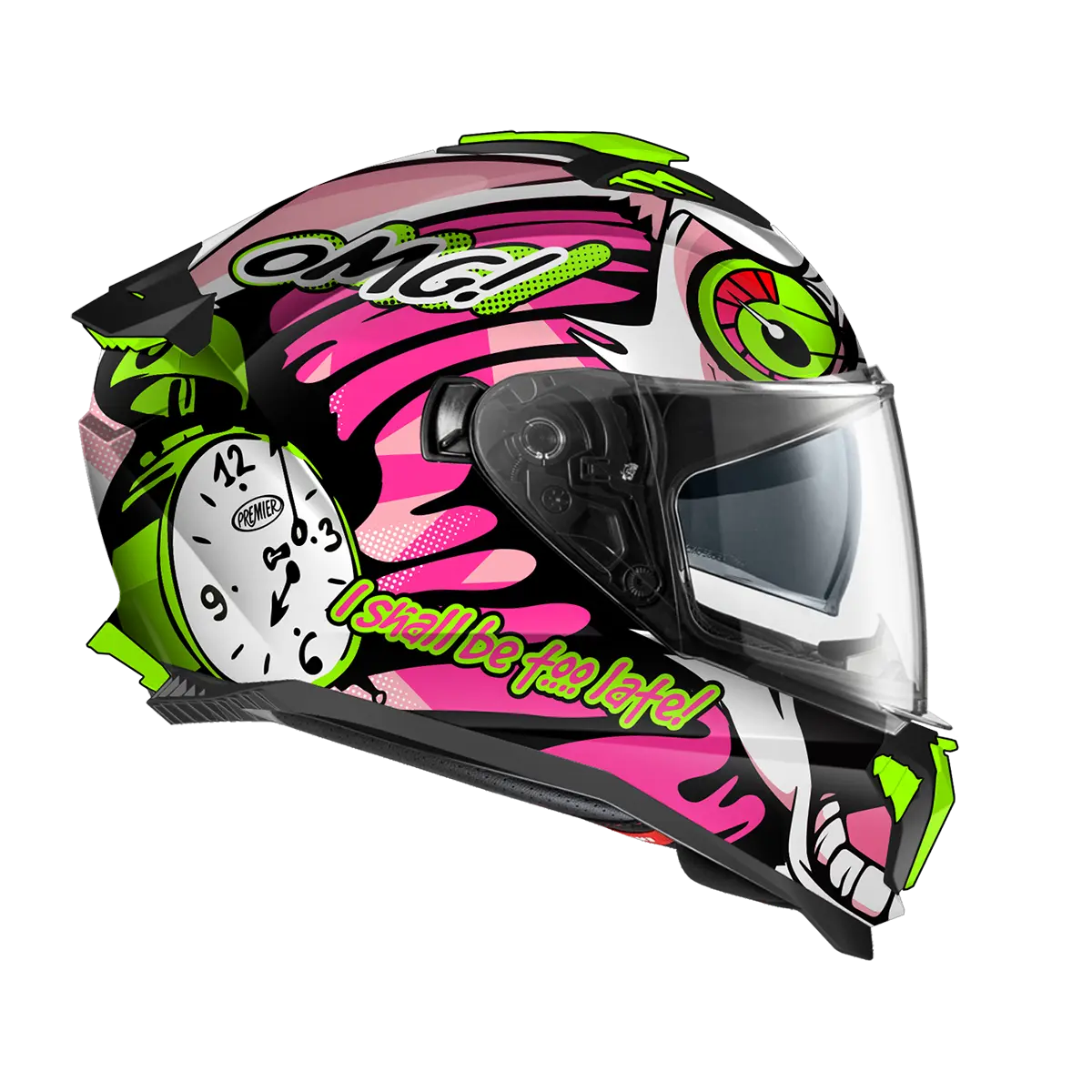 Premier Helmets Typhoon BU Hjelm Hvid Grøn Pink
