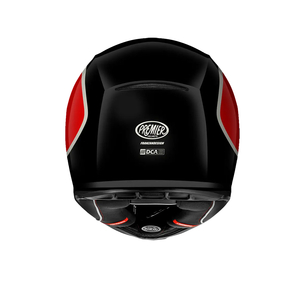 Premier Helmets Commander GP Carbon Mat Hjelm Sort Rød Hvid