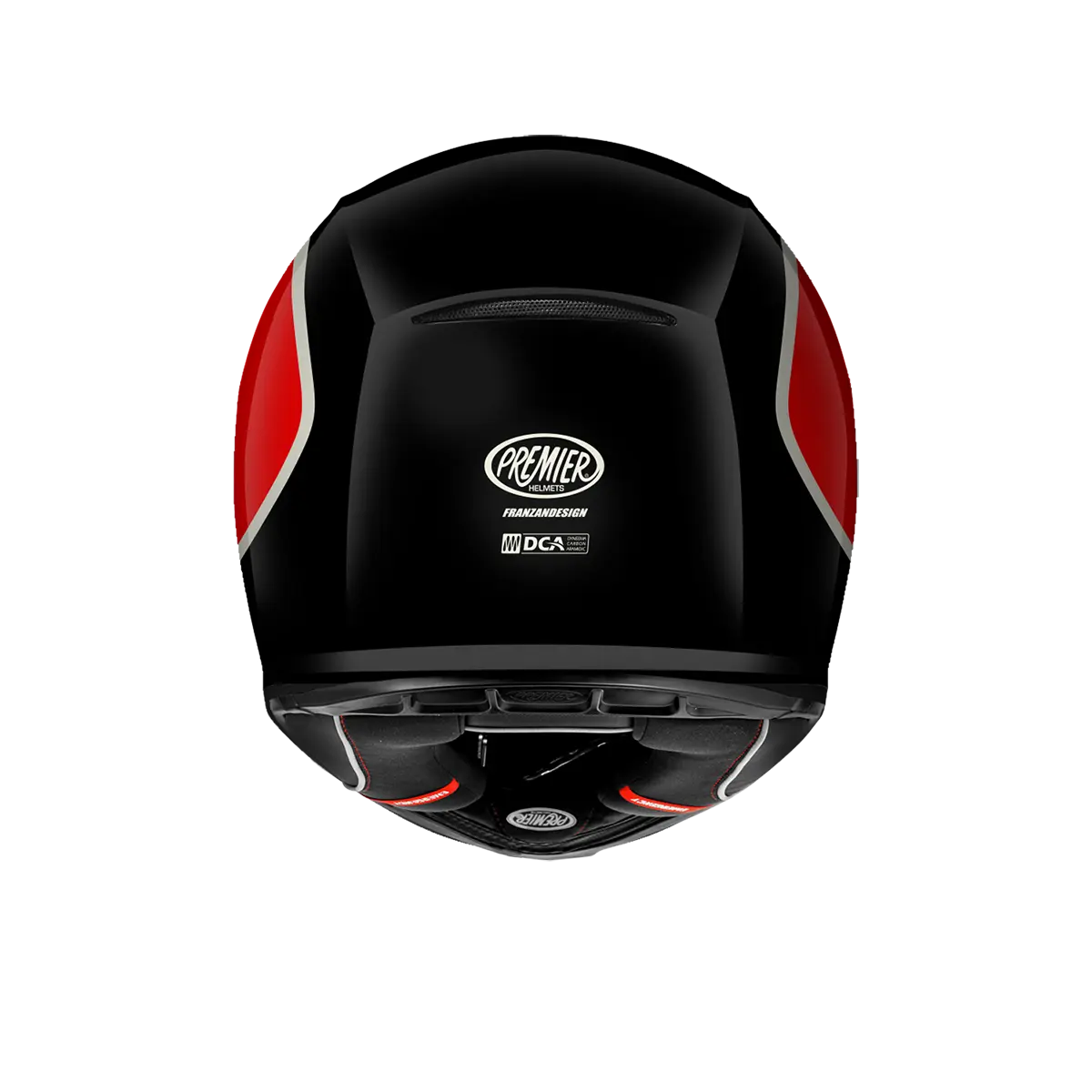 Premier Helmets Commander GP Carbon Mat Hjelm Sort Rød Hvid