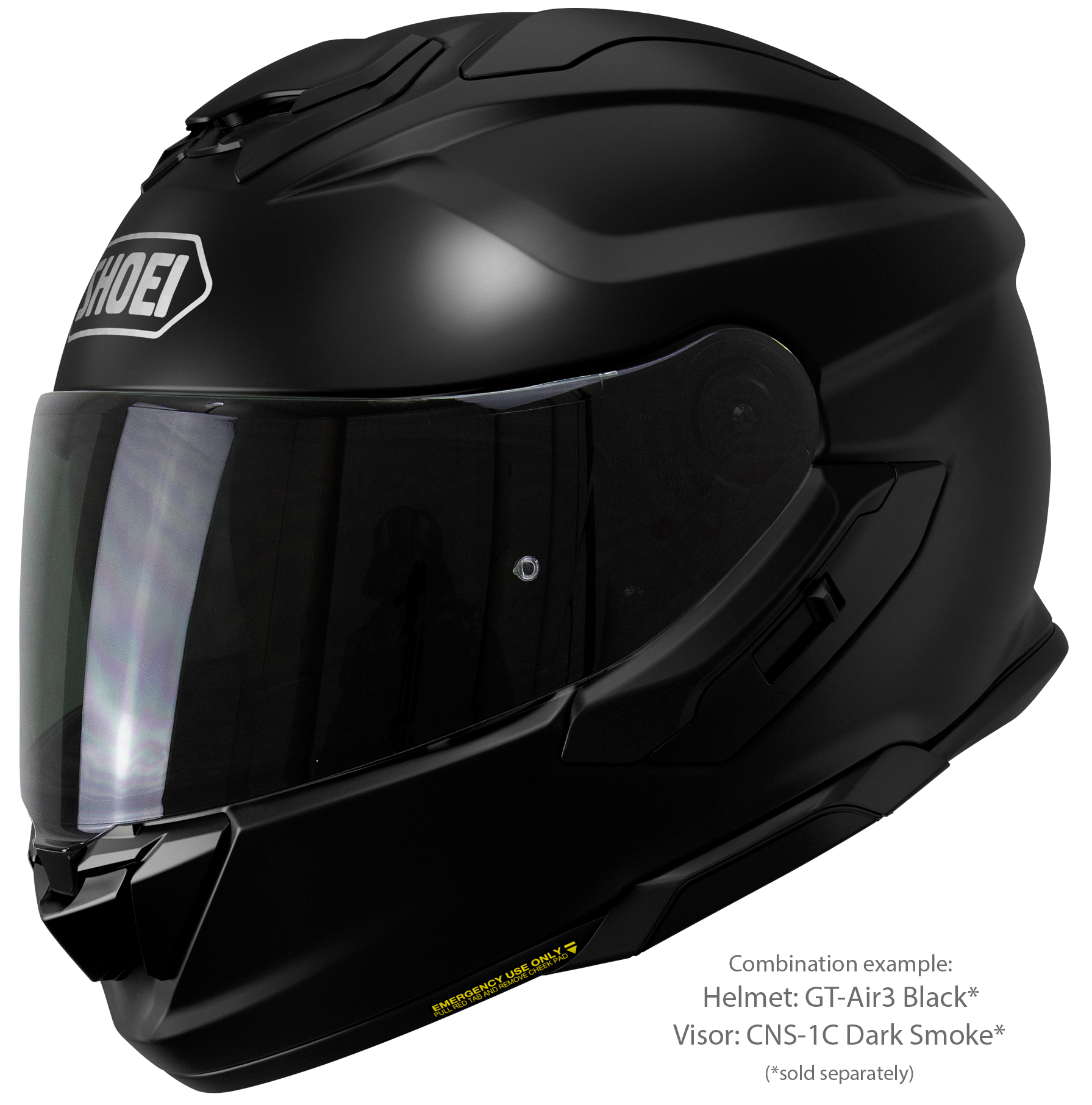 Shoei GT-Air 3 Sort Motorcykel Hjelm