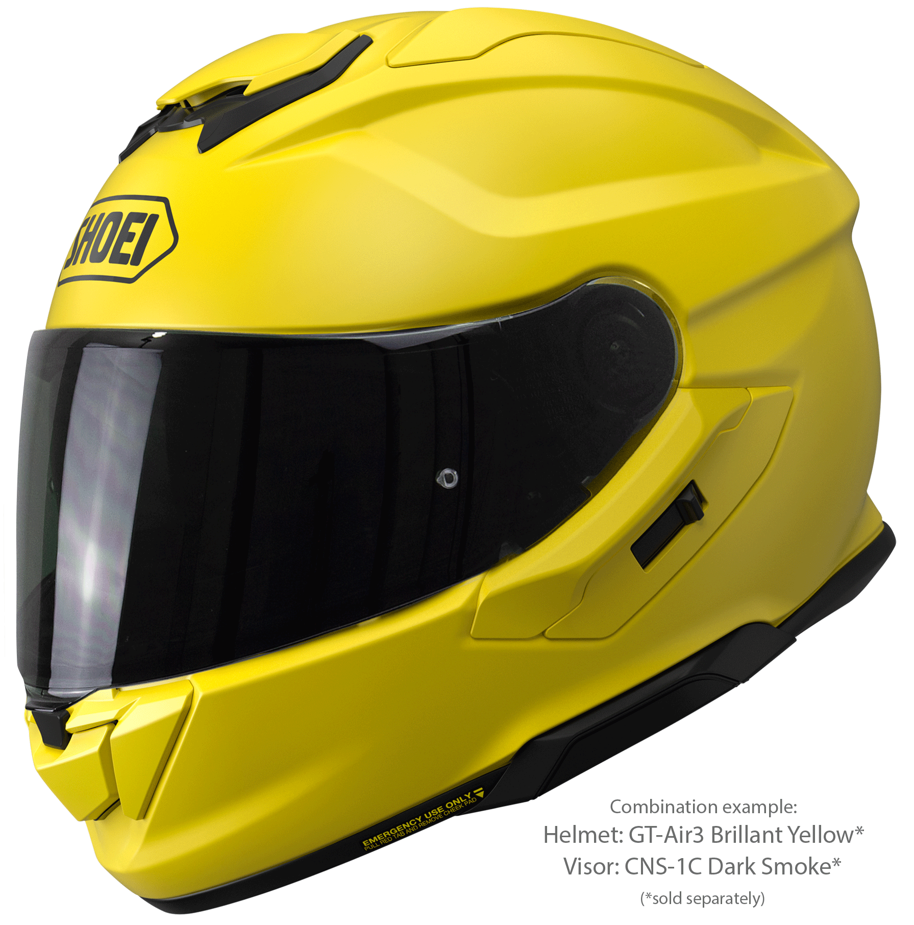 Shoei GT-Air 3 Gul Motorcykel Hjelm