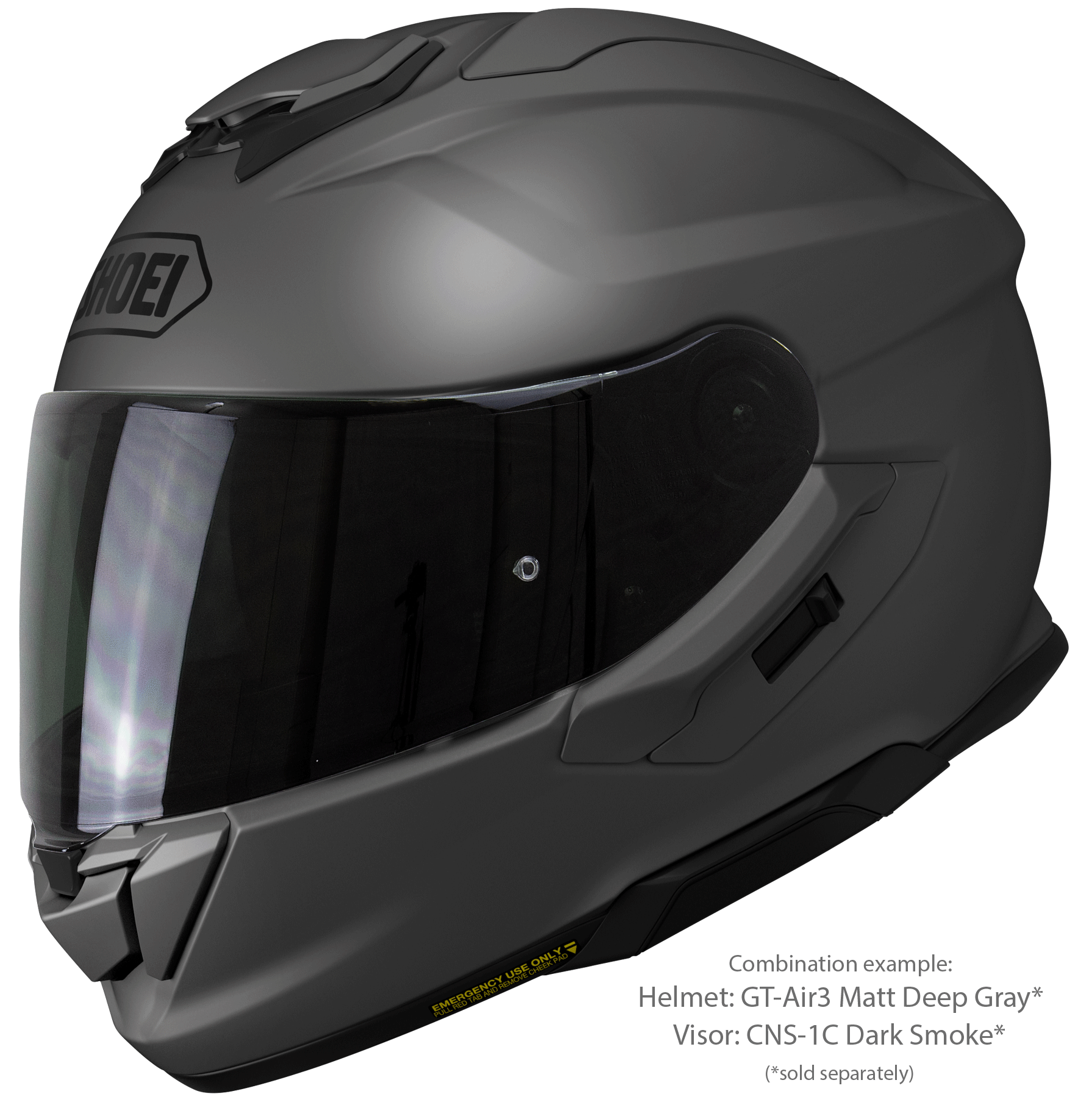 Shoei GT-Air 3 Mat Dyb Grå Motorcykel Hjelm